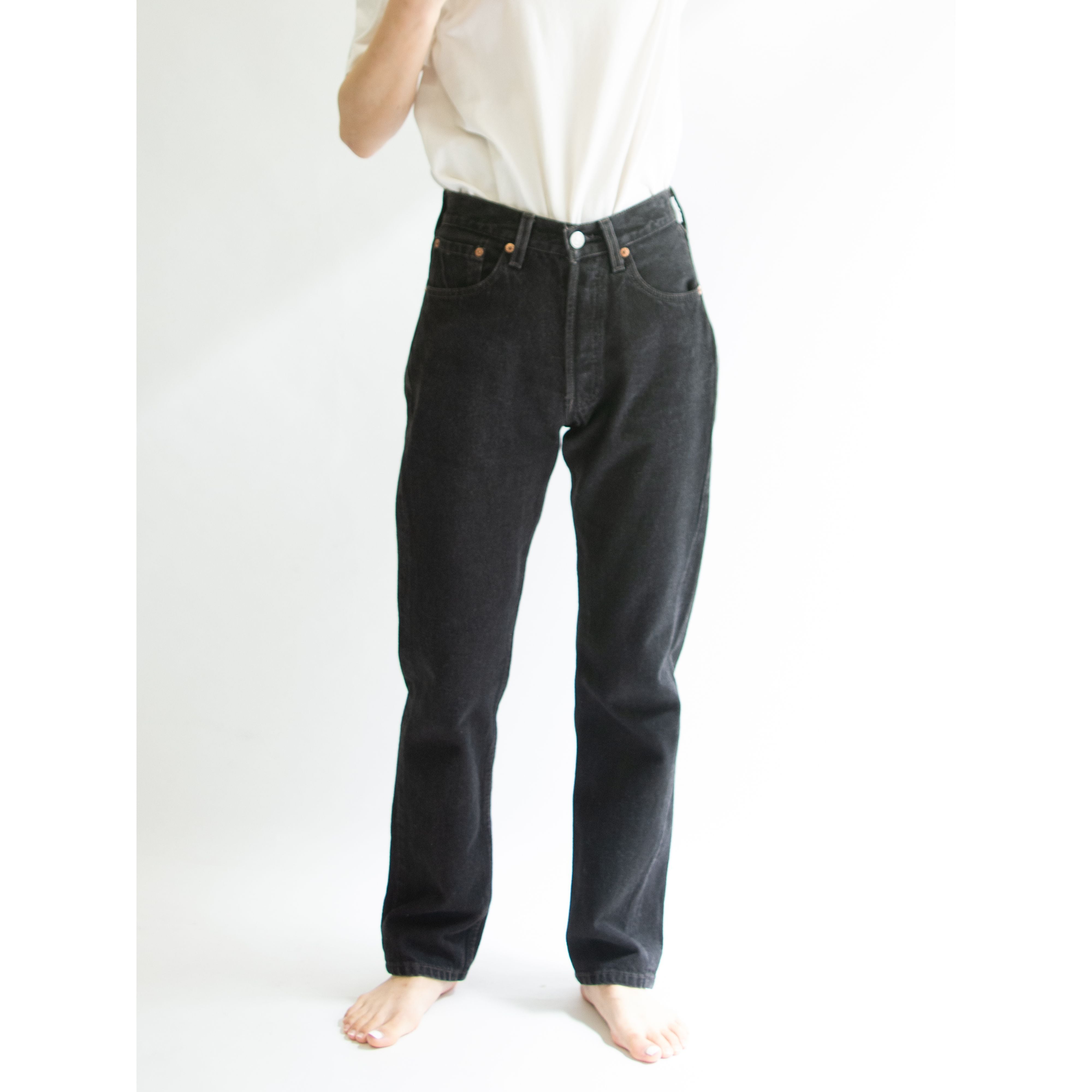 LEVI'S 501】Made in U.S.A. 90's straight black denim pants W27 L30