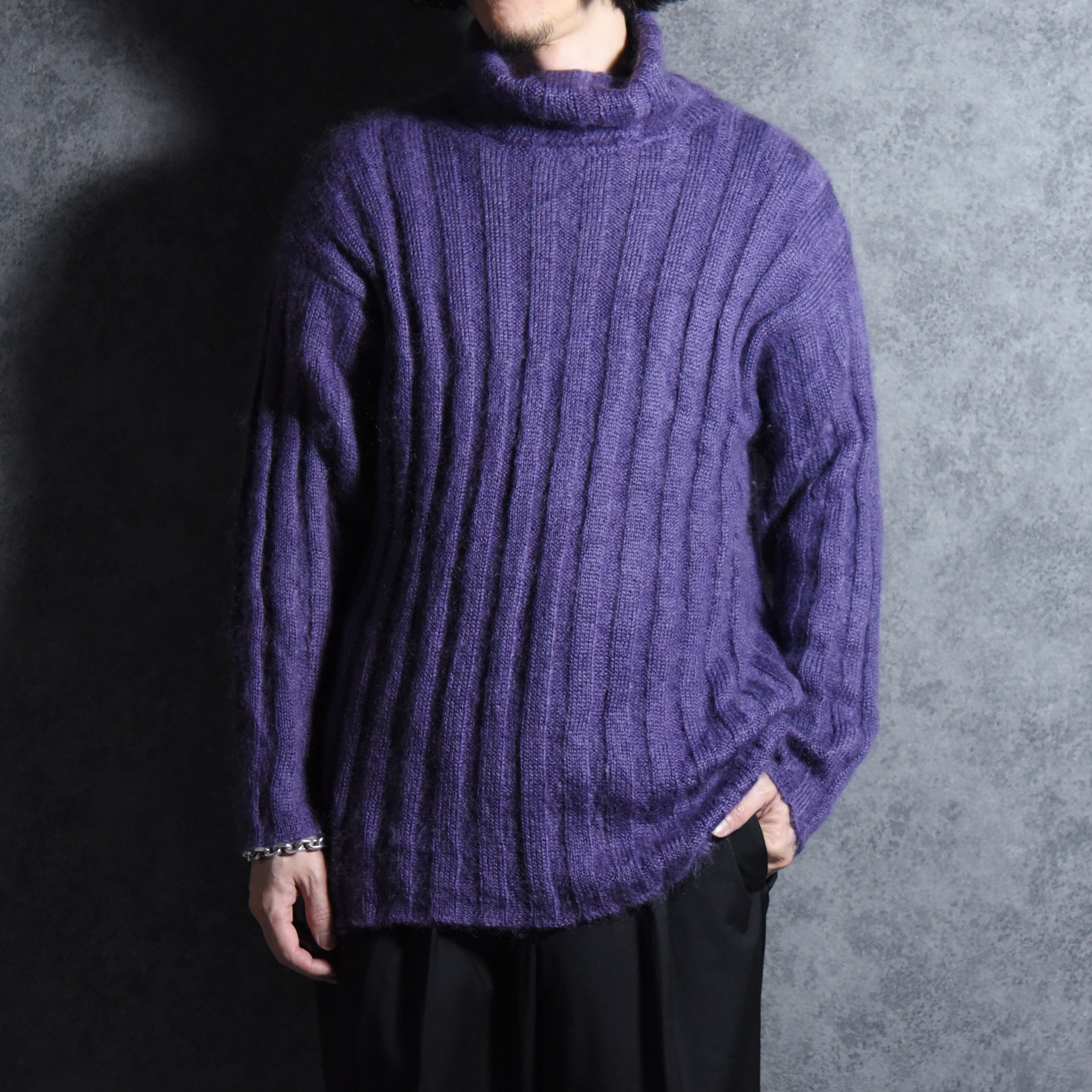 80-90s Saks Fifth Avenue Rib Turtle Neck Sweater Knit Made in