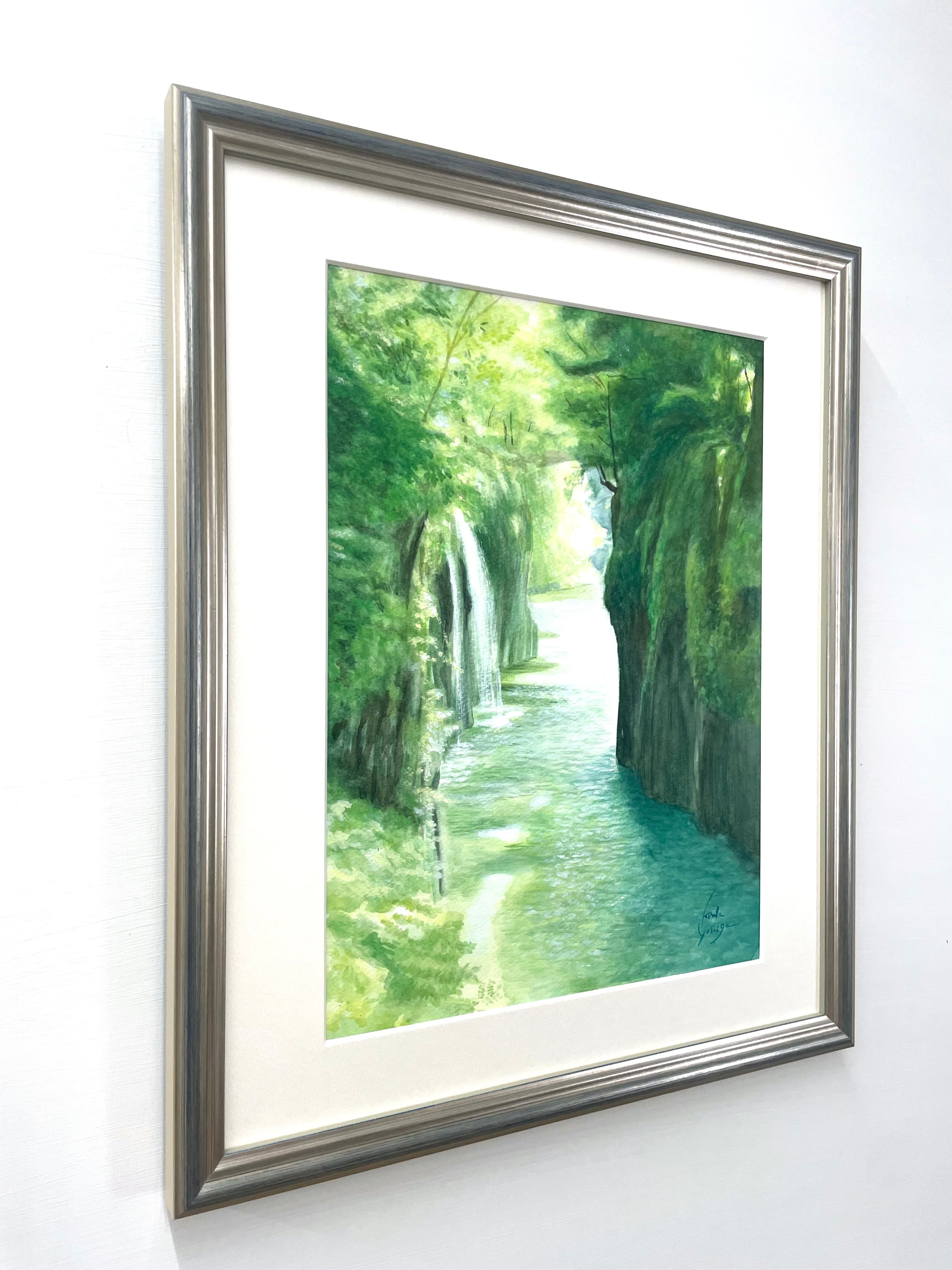 水彩画】安らぎの高千穂峡（原画） | 空間ペインター芳賀健太/kenta