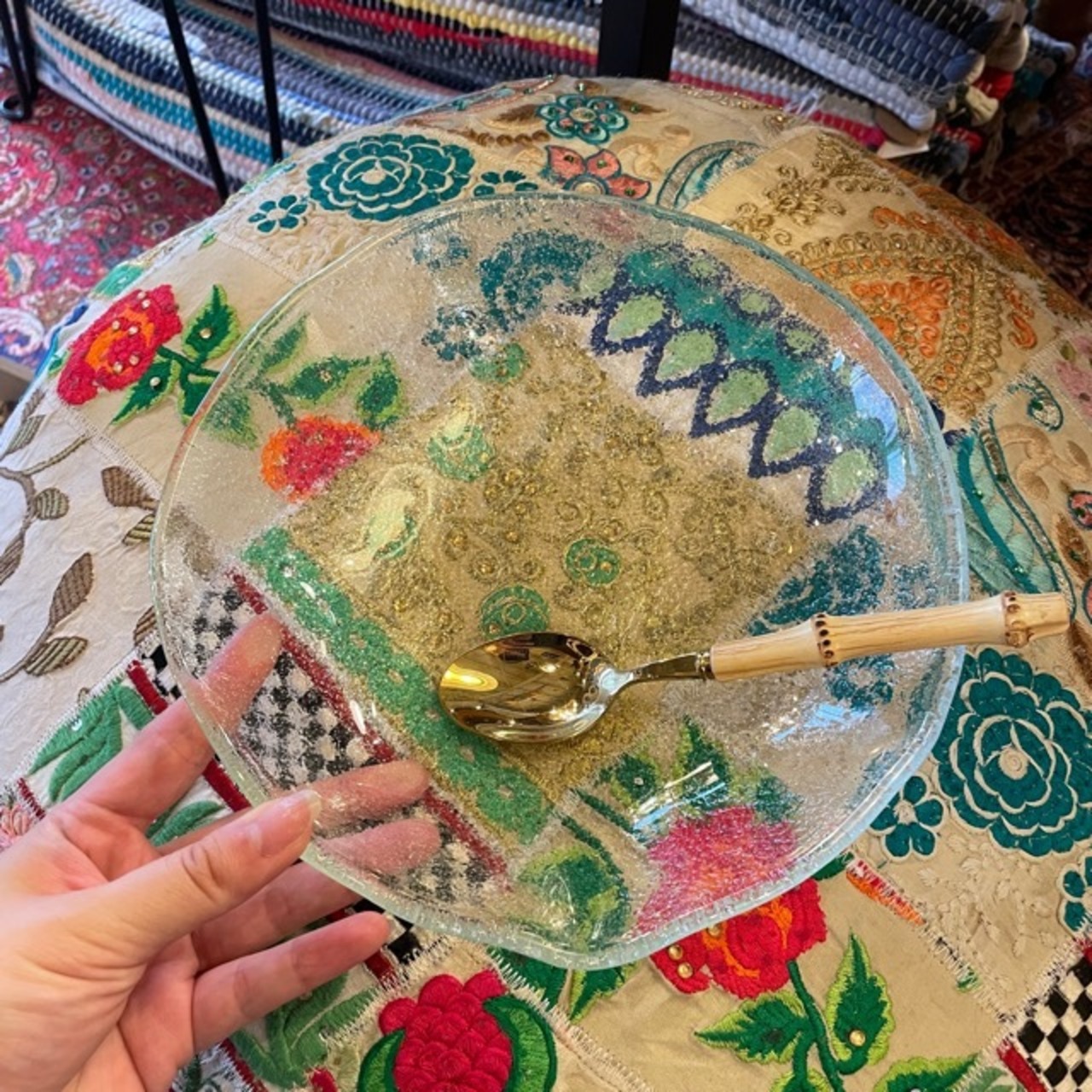 Turkey Organic Glass Bowl M  2color clear black / トルコ製 ガラス ボウル M 全2色 クリア ブラック ガラス食器 透明感 サラダボウル ニュアンス すりガラス風 キッチン雑貨 皿 食器 ギフト プレゼント