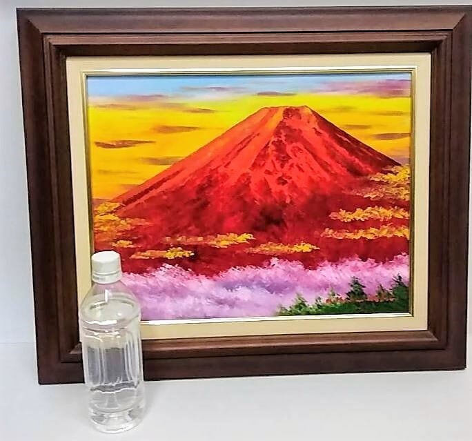 小林幸三「赤富士」油彩画 額縁外寸56.5x47.2x5.0㎝ 絵41.0x31.8