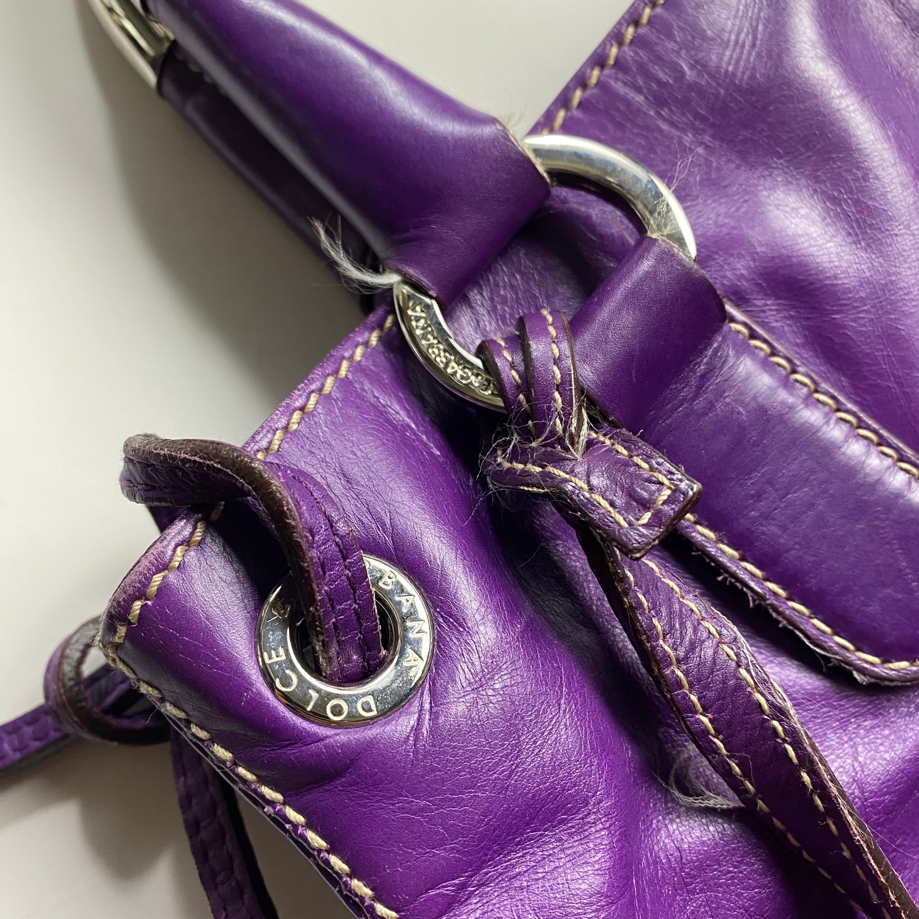 DOLCE&GABBANA purple leather hand bag “miss elsie” | NOIR ONLINE