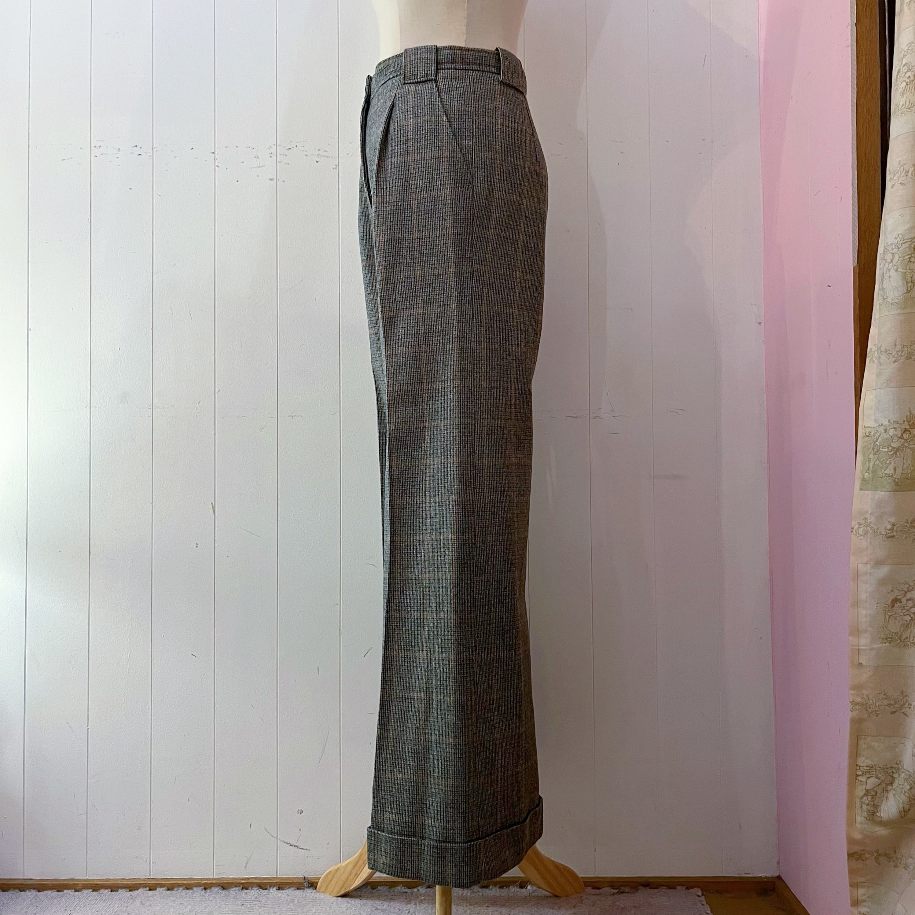 high waisted glen plaid wide leg pants