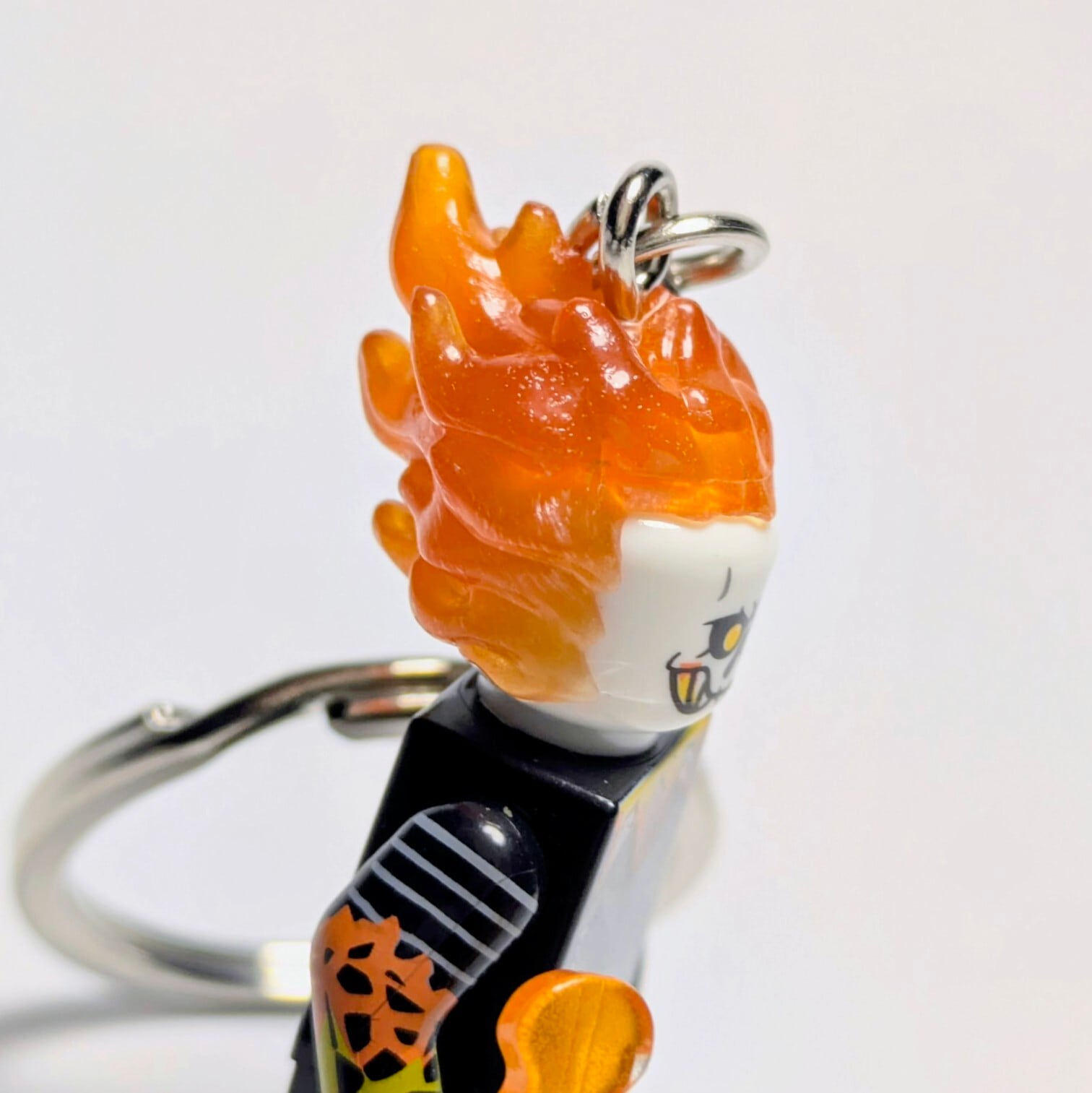♧【 ブロックフィギュアキーホルダー 】 Ghost Rider ( ゴーストライダー ) / ジョナサン ( ジョニー ）・ブレイズ / Marvel Comics　〚アメリカン雑貨 アメトイ〛