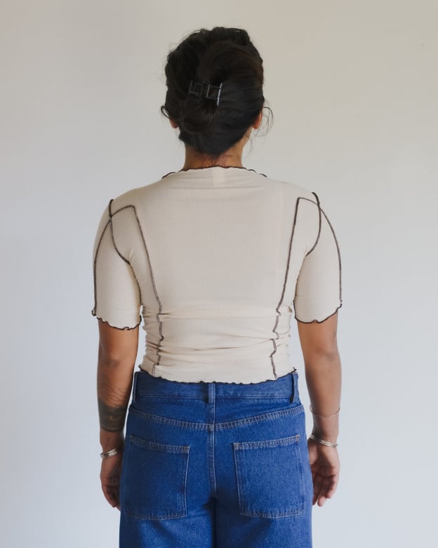baserange ベースレンジ Ole shirt organiccotton Baserange (ベースレンジ) OMATO 3/4 TEE SHIRT (DYLAN BEIGE) | H