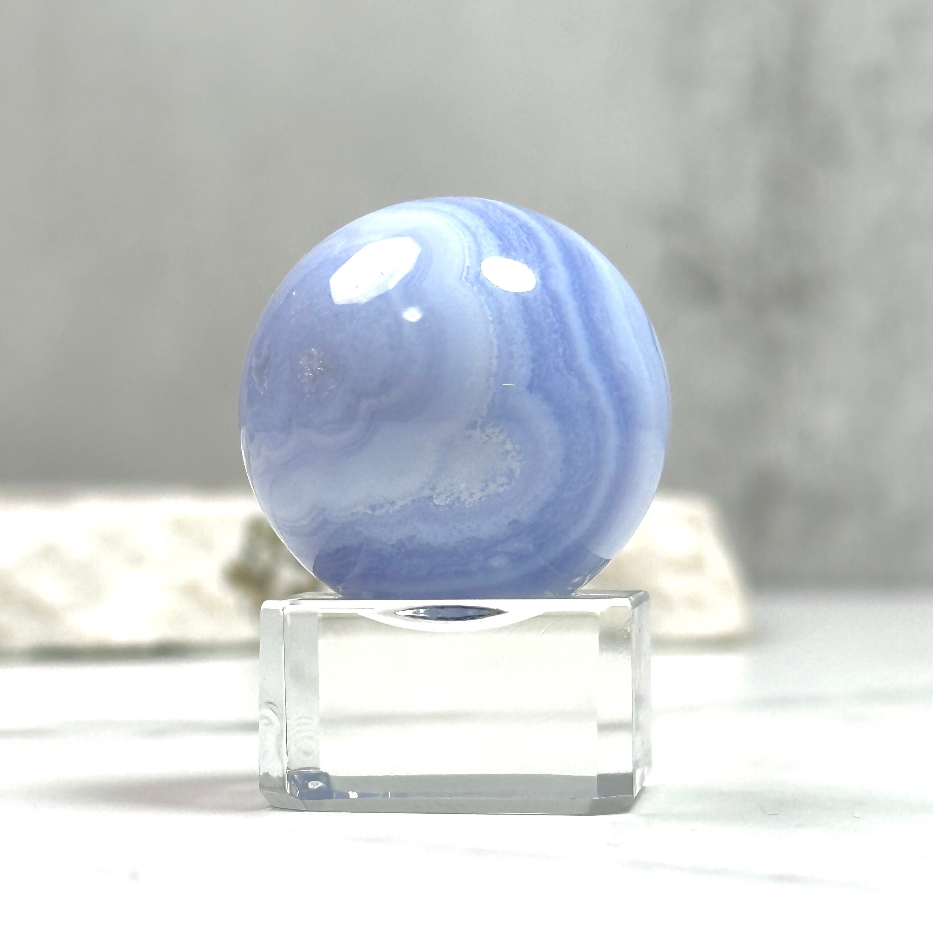 癒しの天然石インテリア｜ブルーレースアゲートスフィア Φ29mm | Mt