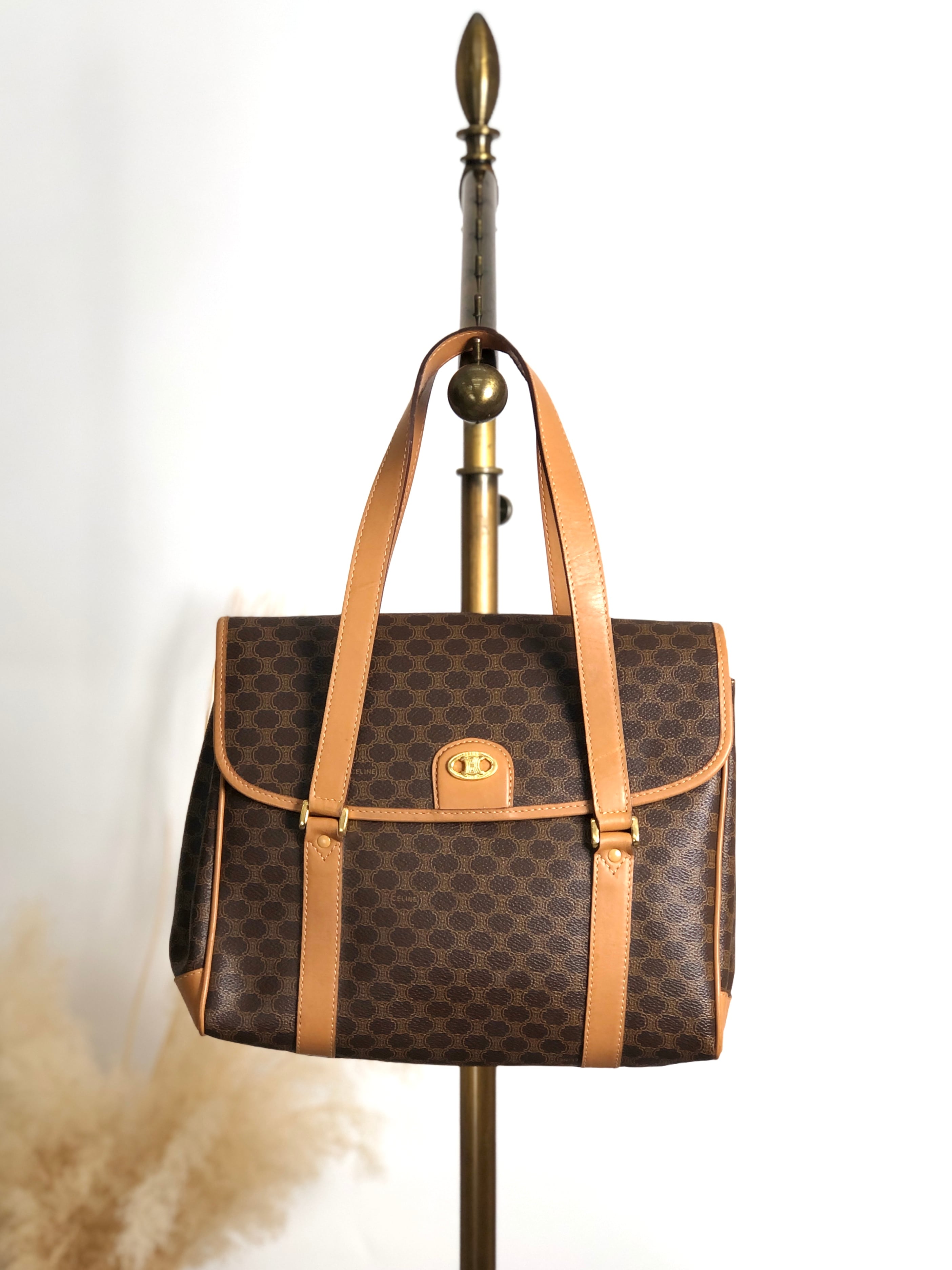 CELINE セリーヌ ボストンバッグ ブラック ブラゾン レザー vintage