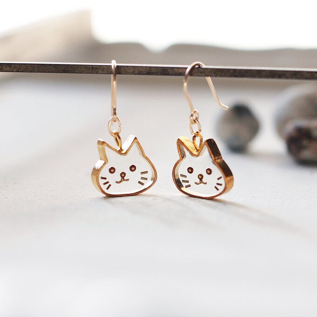 ちいさいねこちゃん｜ピアス｜イヤリング｜K24コート｜P572-K