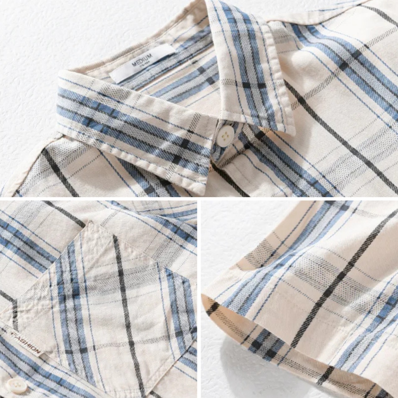 【M-3XL】Modern Check Short Sleeve Shirt / モダン チェック 半袖 シャツ