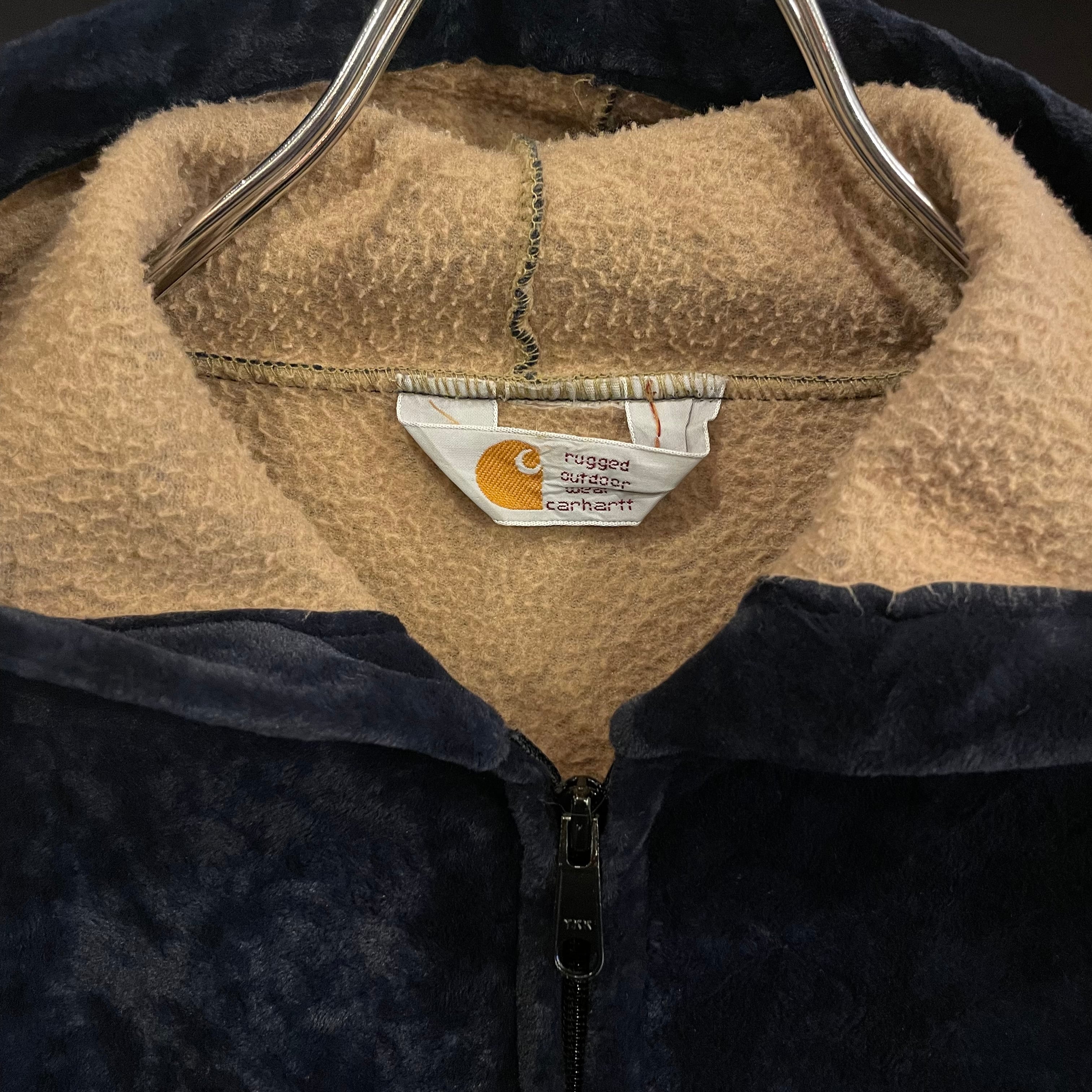 80's〜 Carhartt Velour Parka Navy 3XL Vintage Carhartt Jacket 80s