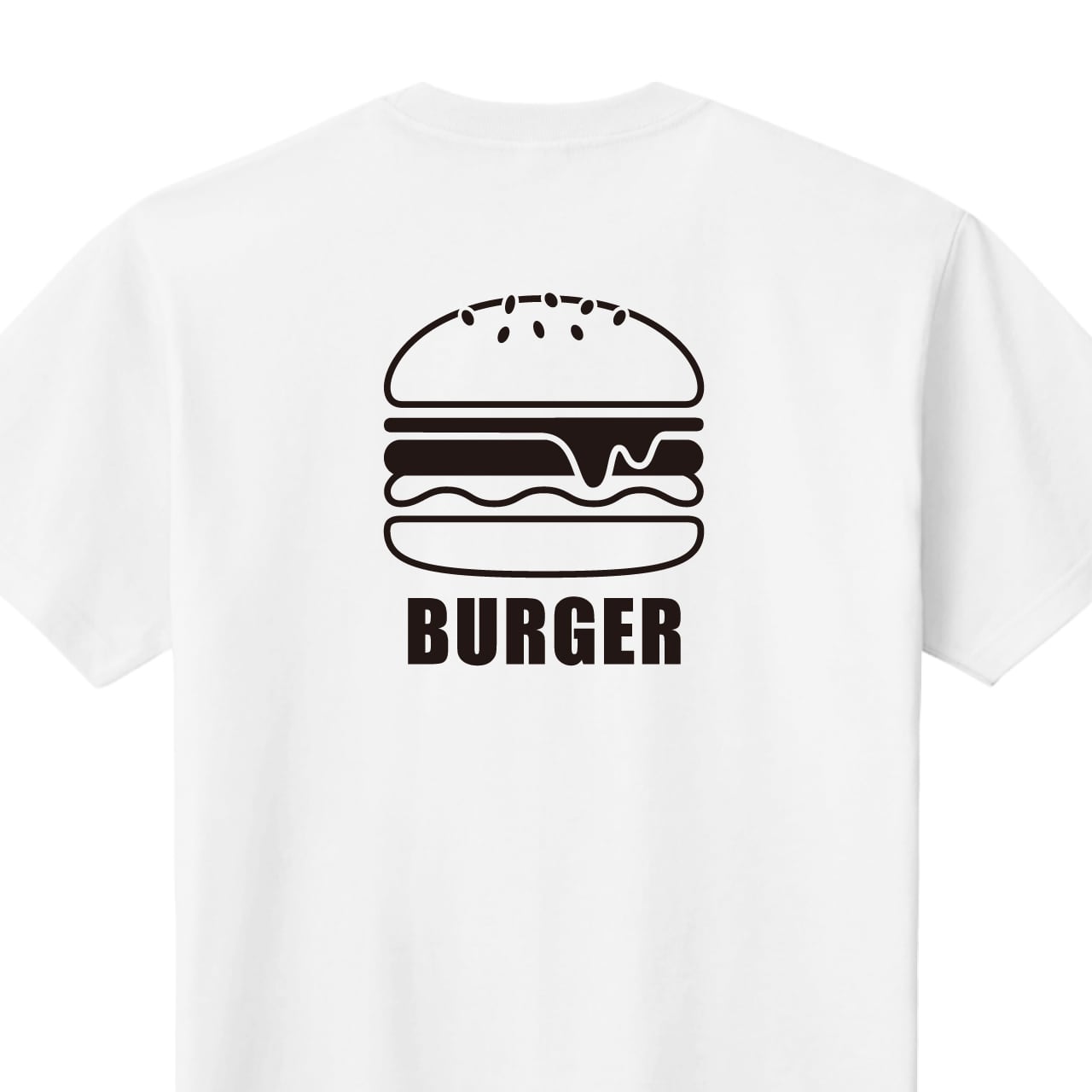 ハンバーガー Tシャツ ユニフォーム ※背面プリント 商品カラー:ホワイト