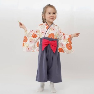 【08】キッズ袴ロンパース / 袴 / 女の子 / ~90( A~G )