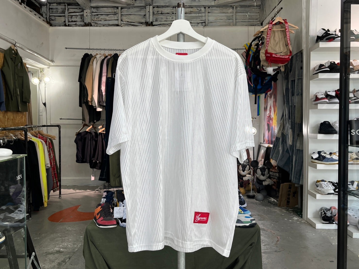 Supreme GRADIENT MESH STRIPE JERSEY WHITE LARGE 40431 | BRAND 