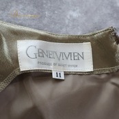 【日本製 パーティドレス】ゴールド GENETVIVIEN ワンピース ドレス ラメ リボン 絞り 発表会 イベント ダンス 綺麗 オシャレ
