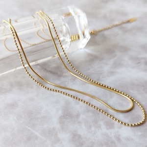 2strand gold necklace 316L ／ ２連 ゴールド ネックレス