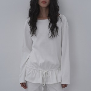 drawstring peplum top　J00449