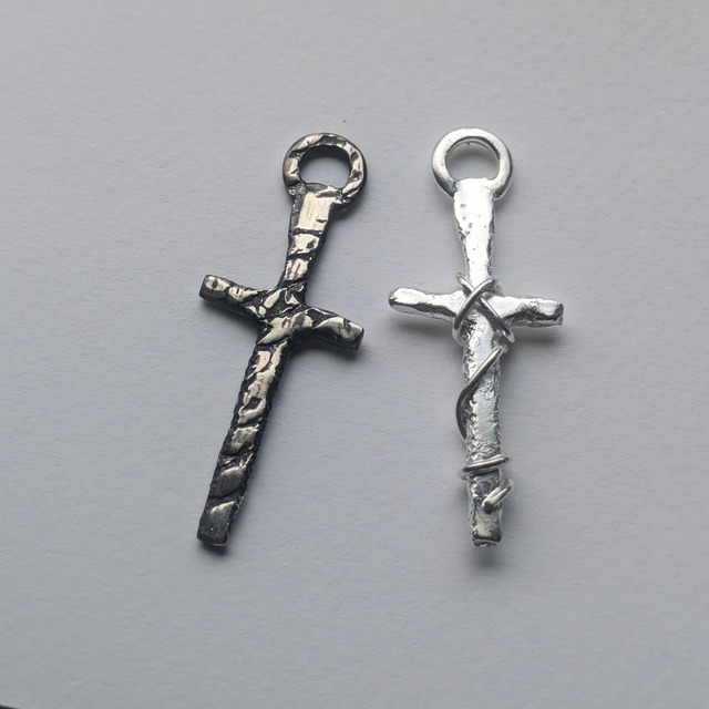 M cross top necklace (silver925)