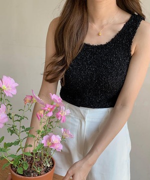 《即納商品》poppy tank top (ivory / black)