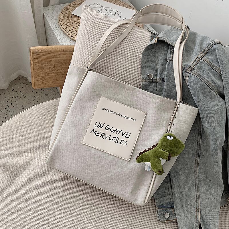 大容量レディースバッグ2020人気の新しい流行のファッションワイルドキャンバスショルダーバッグネットレッドトートバッグ 手作りハンドバック82744568692