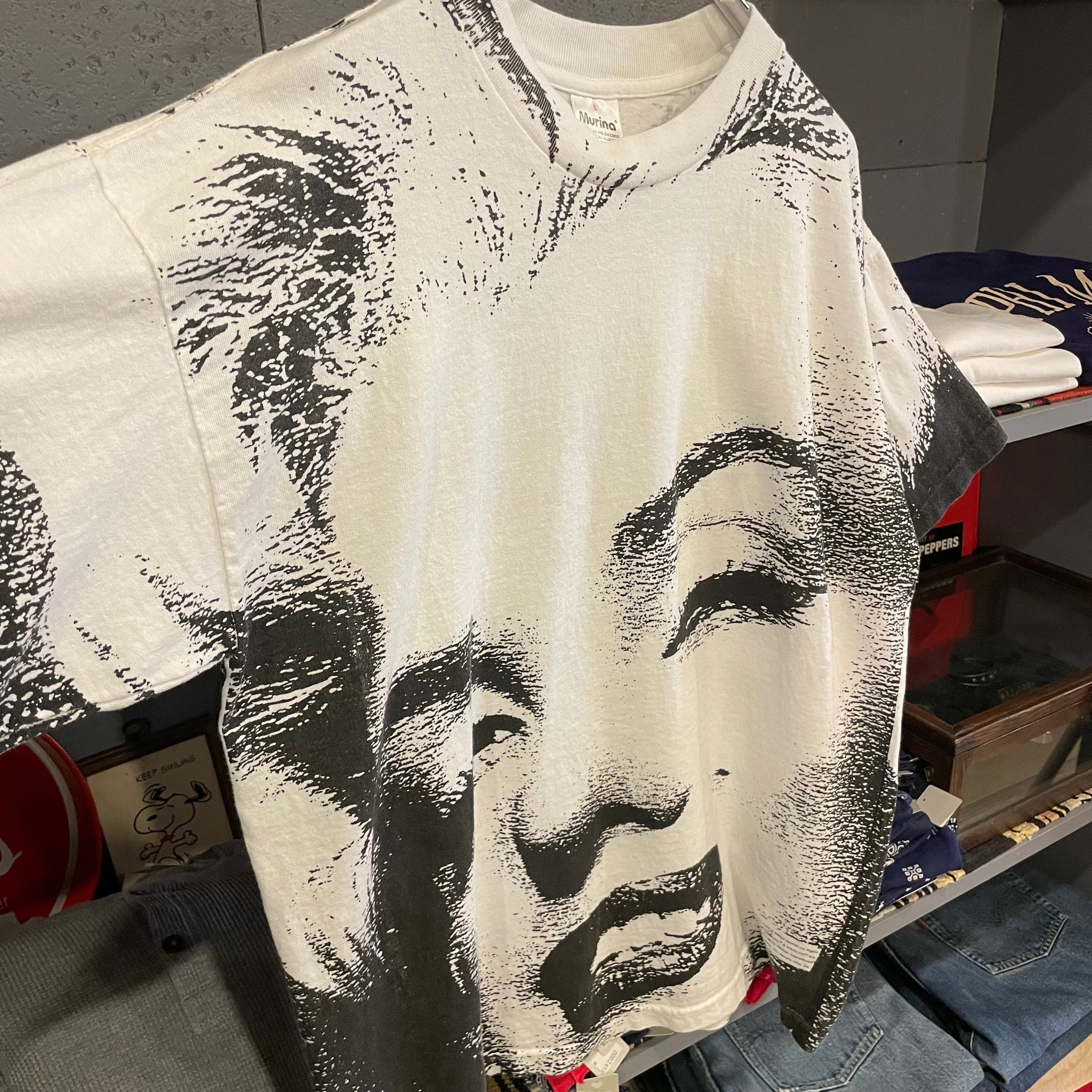 90s Marilyn Monroe 立ち姿 総柄 アート フォト Tシャツ-