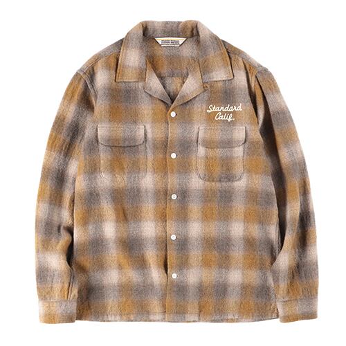 スタンダードカリフォルニア SD Wool Check Shirt ブラウン M