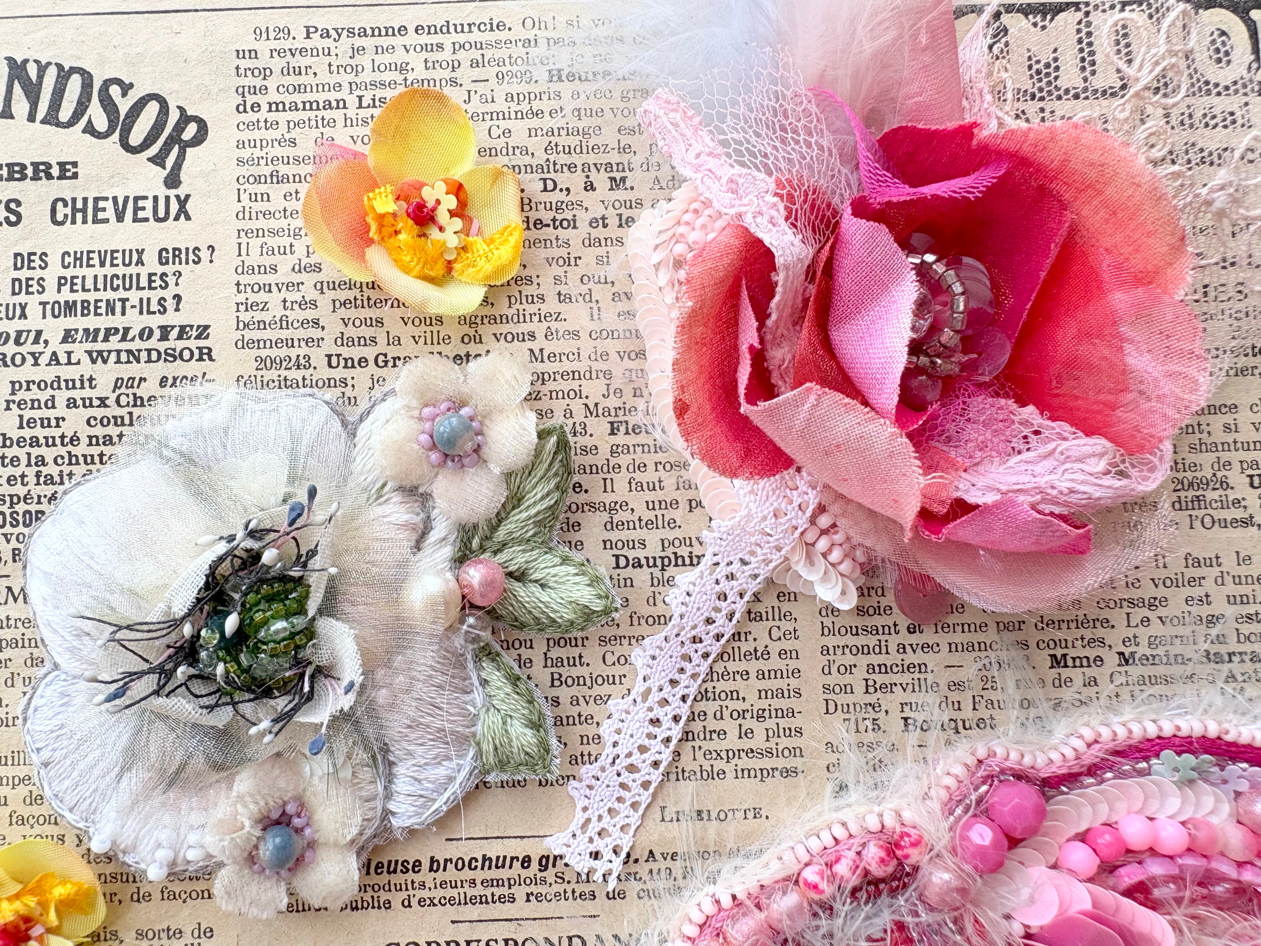 ビンテージ ビーズ刺繍 アート 女性と花 ビンテージ ビーズ刺繍 アート 女性と花の通販はau PAY マーケット