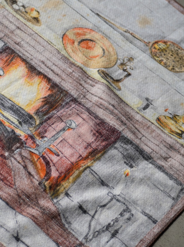 "VONY France" vintage Tea towel - Cheminee