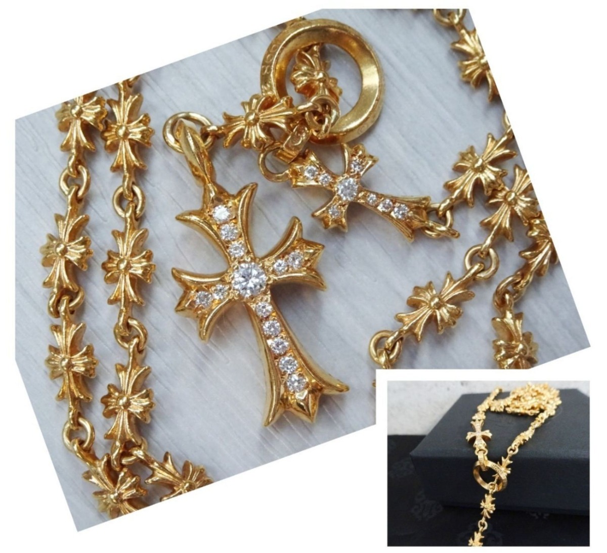 CHROME HEARTS クロムハーツ 22k ロザリオ ネックレス タイニー 