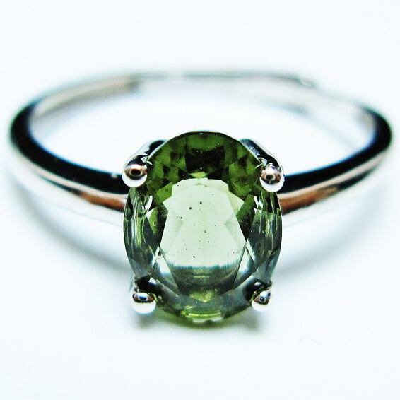 モルダバイト リング 指輪 14号 フリーサイズ 一点物 メール便可 [M便 1/20] 199-476