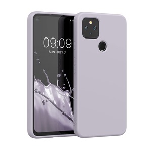 【努力特価】kwmobile スマホケース Google Pixel 4a 5G対応 ケース - 極薄 TPU シリコン マイクロファイバー パープル クラウド