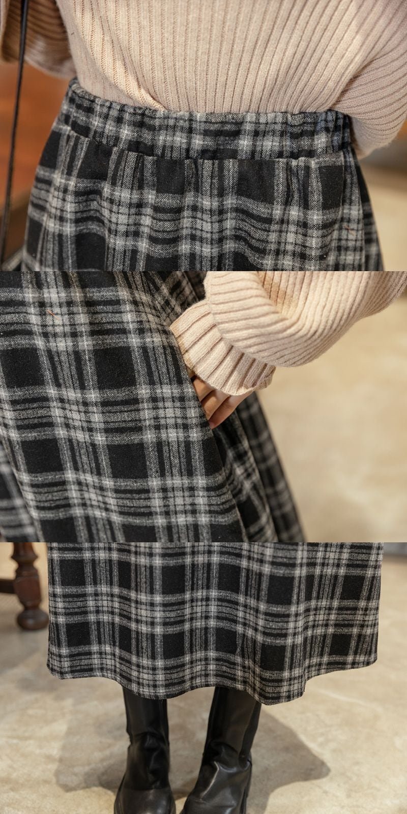 宅配便】チェック柄フレアスカート／pants463 | DAY CLOSET