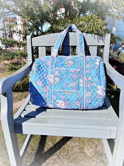 《Botanical Boston Bags ⑤》Blue × Pink