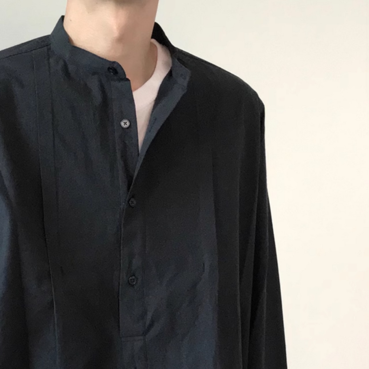 ノーカラールーズモダンシャツ　0794