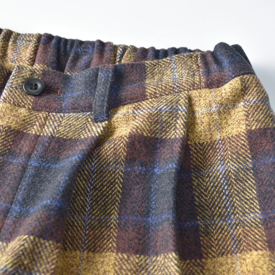 ina イナ ツィーディーコットン・フロントタックパンツ・ブラウンチェック【送料無料】