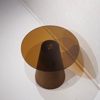 AbitaStyle アビタスタイル サイドテーブル コーヒーテーブル 円形 テーブル ガラス天板 ウッドベース モダン ホテルライク シック