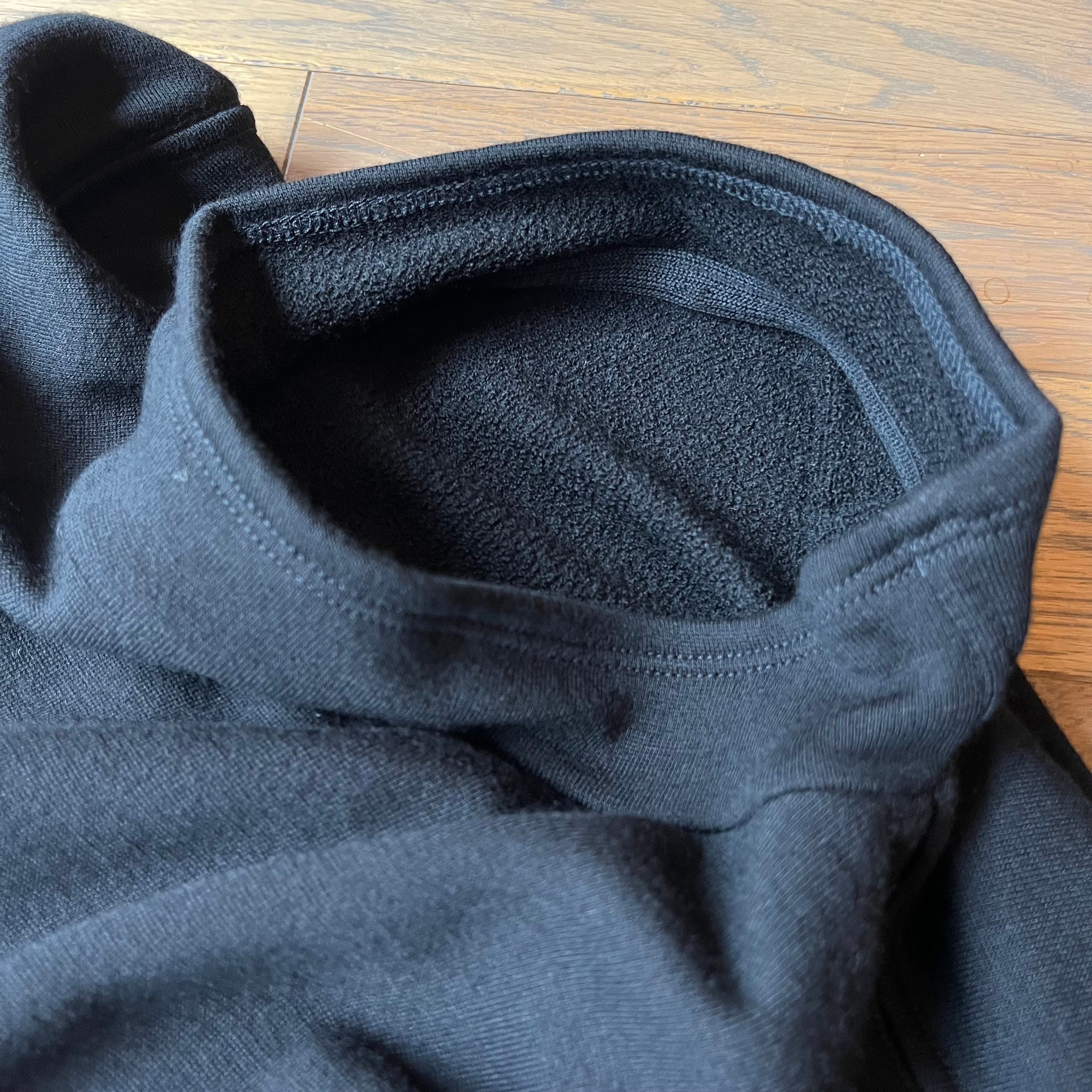 MITTAN スーパー120’sウール裏毛モックネック MITTAN - 【ラスト1点】スーパー120'sウール裏毛モックネック(黒) | Salty