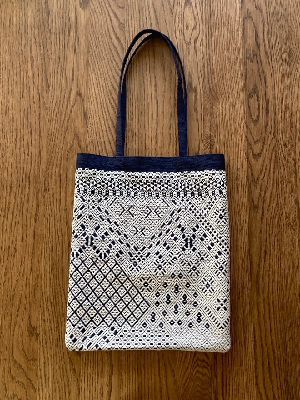 こぎん刺し帆布手提げバッグ kosaku | mishida135 | こぎん刺し雑貨の企画と制作