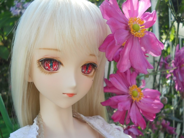 22mm レジンアイ　キラキラEye　ケモノアイ　赤　#2k