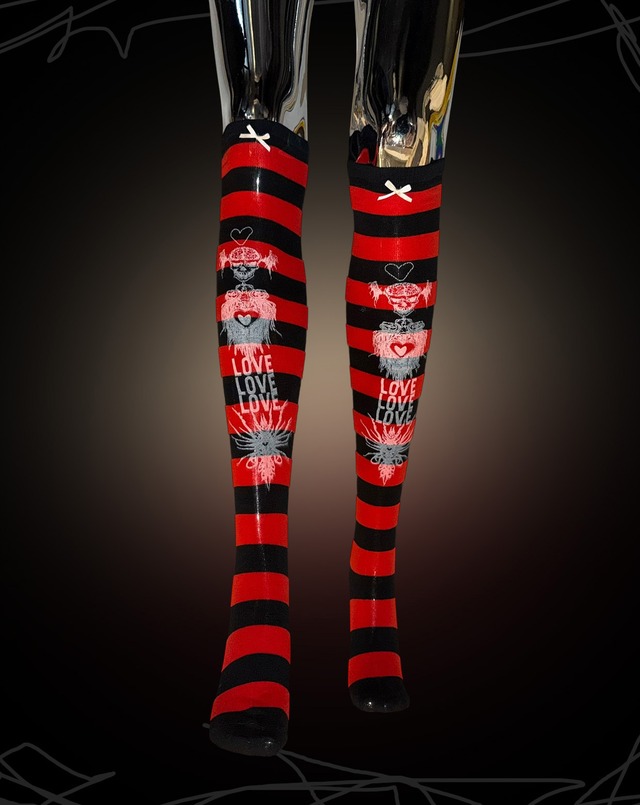 Border Socks - Red×Black