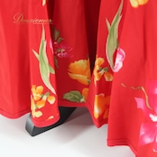 【美品 フラメンコ衣装】スカート ファルダ レッスンウェア NANNY JIMENEZ 赤 レッド オレンジ ピンク 緑 グリーン 花柄 派手