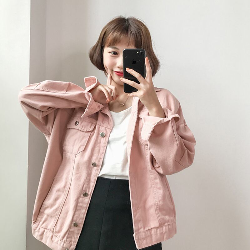 シックなジャケットの女性2020年夏の新しいレトロな原宿スタイルのルーズな無地のデニムジャケットのトップトレンド YY-ファッション59220577017