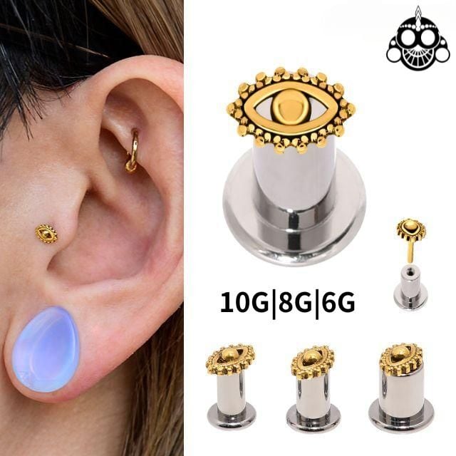 プッシュピアス 10G 8G 6G ゴールド EYE 目 ピアス ラブレットスタッド