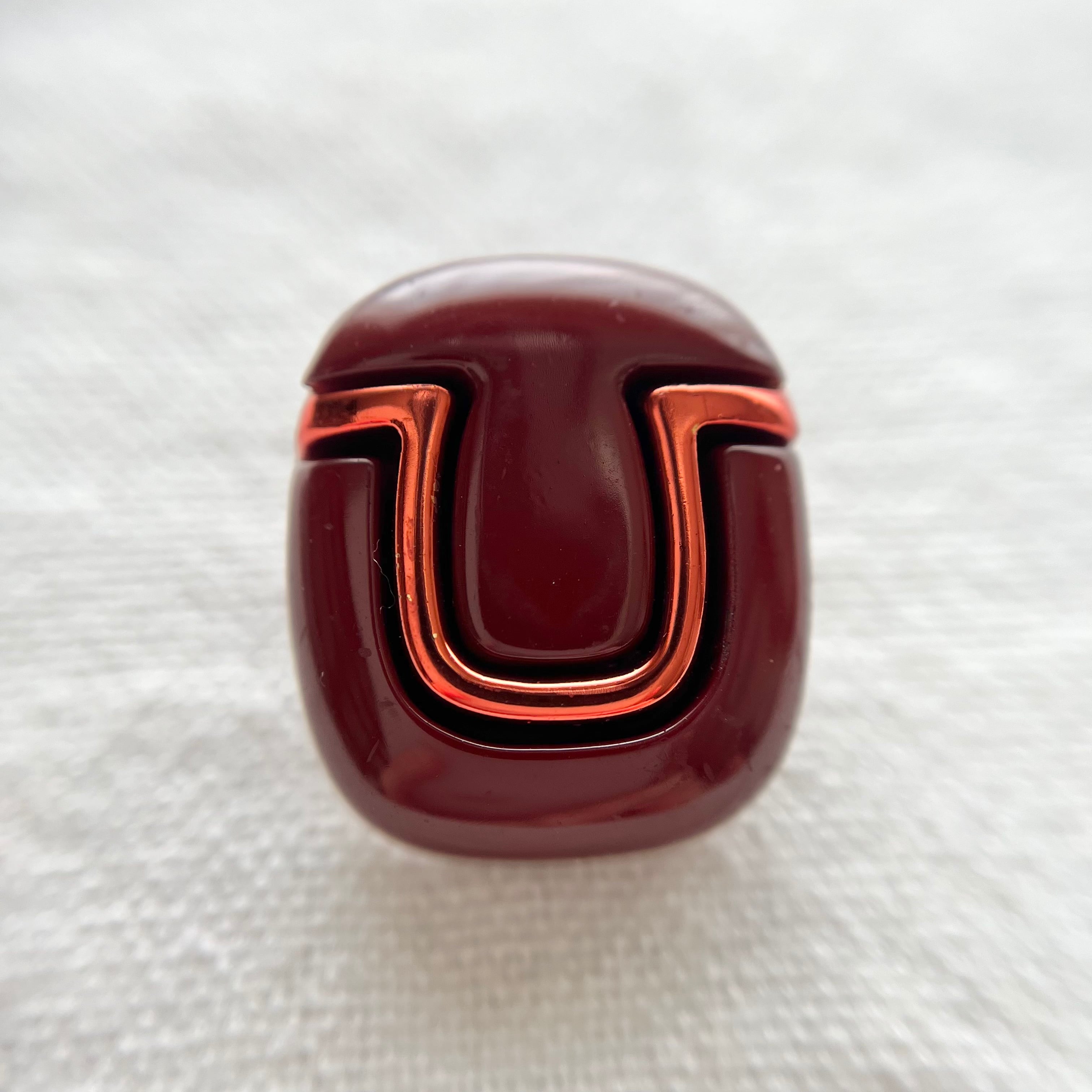 ●『2個セット』スクエア メタリックレッドホースシュー×ボルドー 24.5㎜