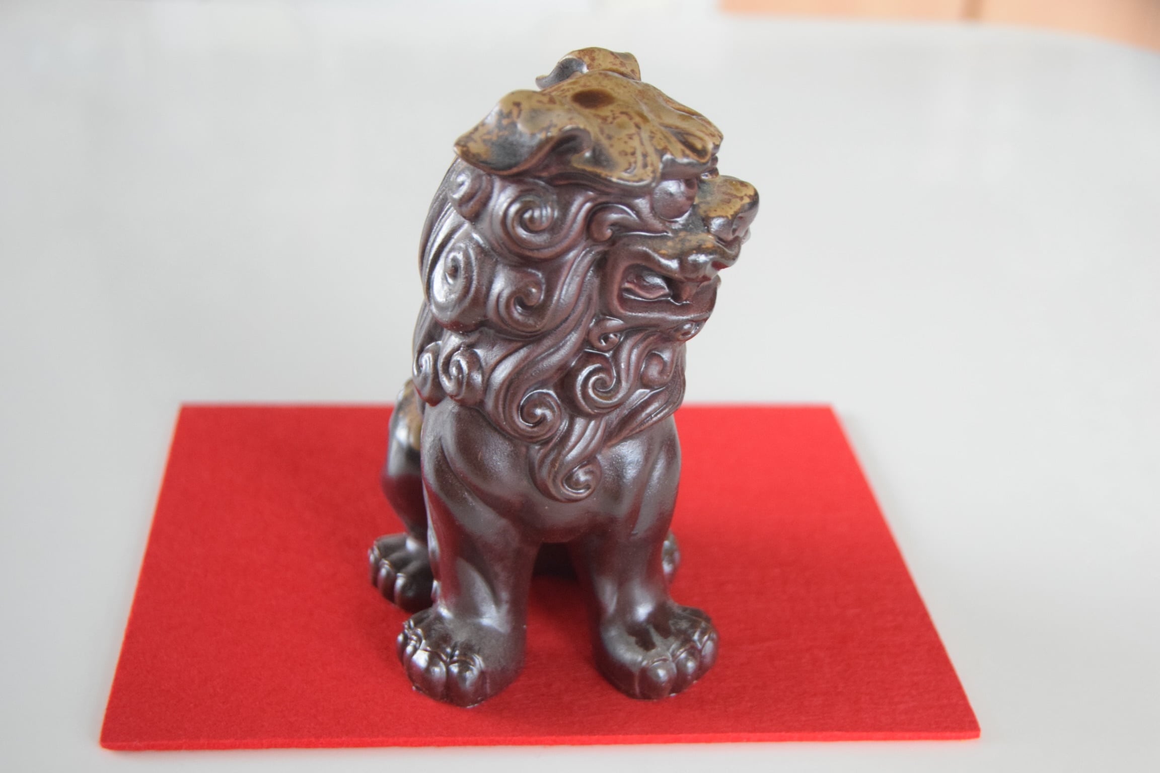 瀬戸焼黄瀬戸狛犬25cm江戸初期～後期