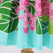 フラダンス 衣装 パウスカート カパリリ グリーン系 Kapalili 日本製 可愛い 花柄 リーフ柄 華やか 鮮やか 明るい ピンク系 ブルー系 水色 フラ ダンス ハワイアン アロハ ハワイアンプリント レッスン 練習