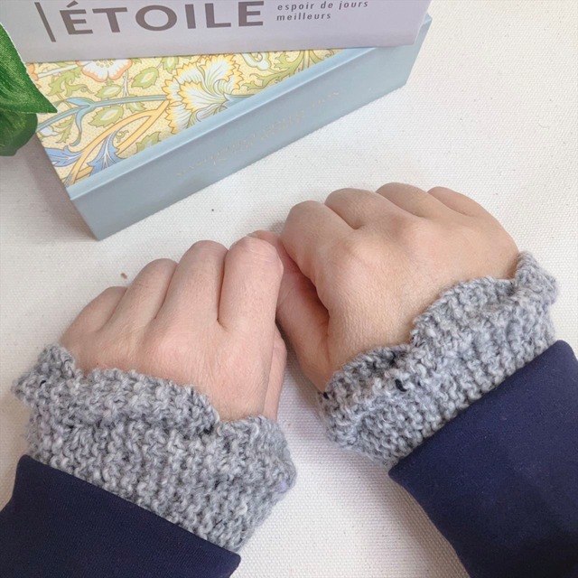 【編み図のみ】ガーター編みのリストウォーマ―（印刷版）