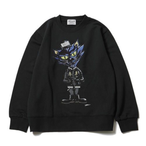 【RUDE GALLERY】ルードギャラリー RUDE CAT CREW SWEAT (BLACK) クルーネックスエット