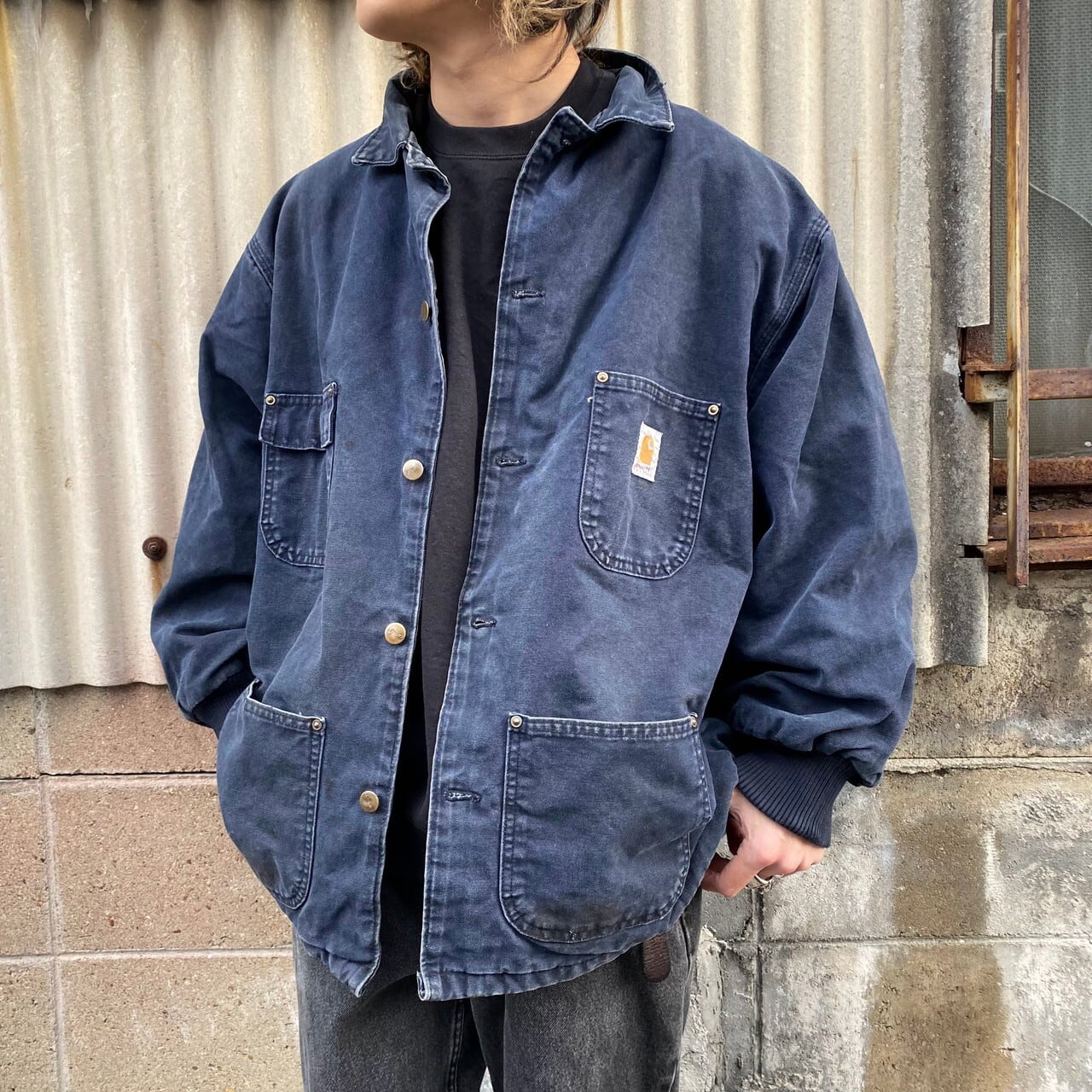 リー【special】80s〜 carhartt チョアコート ブラック 裏地なし