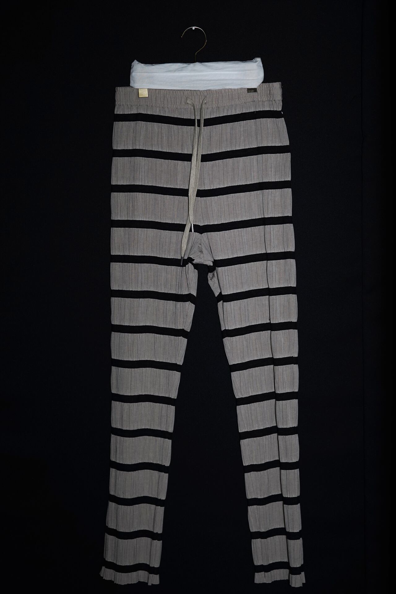 pelleq Shirring striped trousers