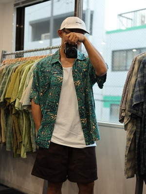 美品 L 95年 草木柄 ブルー A/C Print Shirt Patagonia パタゴニア アロハ ACシャツ